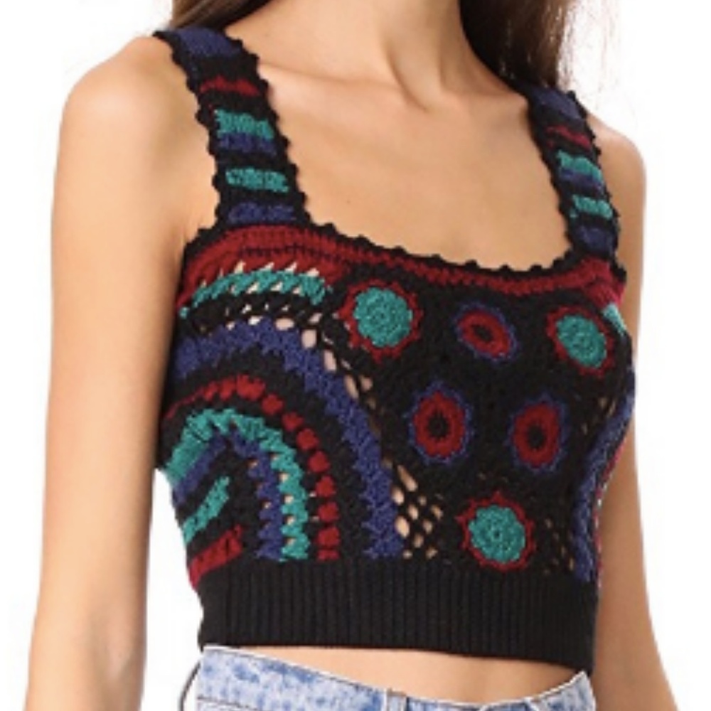 ADAM SELMAN crochet top from runway 2017